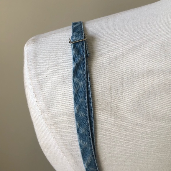 H&M Chambray Denim Lyocell Button Front Spaghetti strap Midi Dress M - Picture 5 of 6